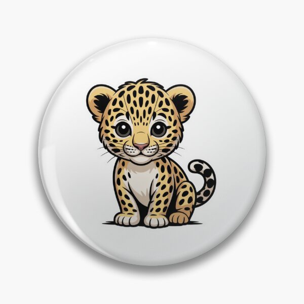 Item preview, cute leopard cub face cartoon animal illustration for kids designed and sold by DariaOltes.