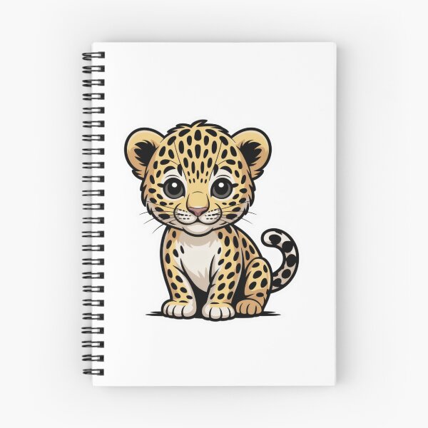 Item preview, cute leopard cub face cartoon animal illustration for kids designed and sold by DariaOltes.