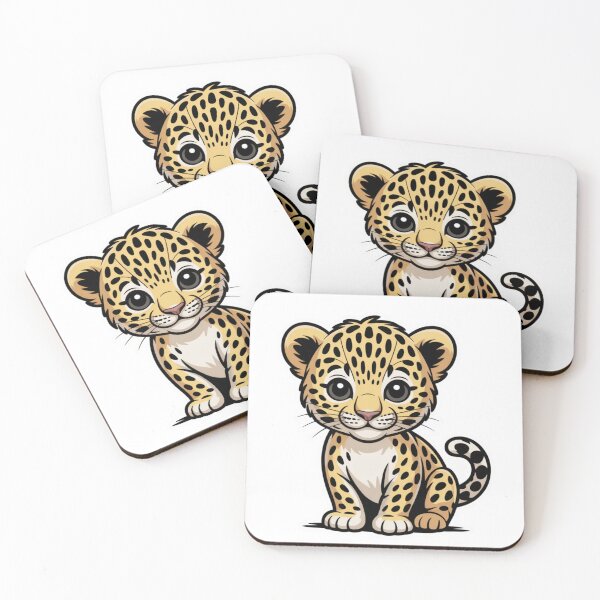 Item preview, cute leopard cub face cartoon animal illustration for kids designed and sold by DariaOltes.