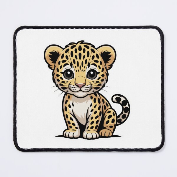 Item preview, cute leopard cub face cartoon animal illustration for kids designed and sold by DariaOltes.
