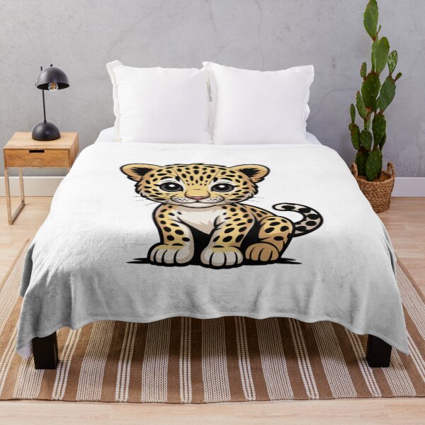 Item preview, cute leopard cub face cartoon animal illustration for kids designed and sold by DariaOltes.