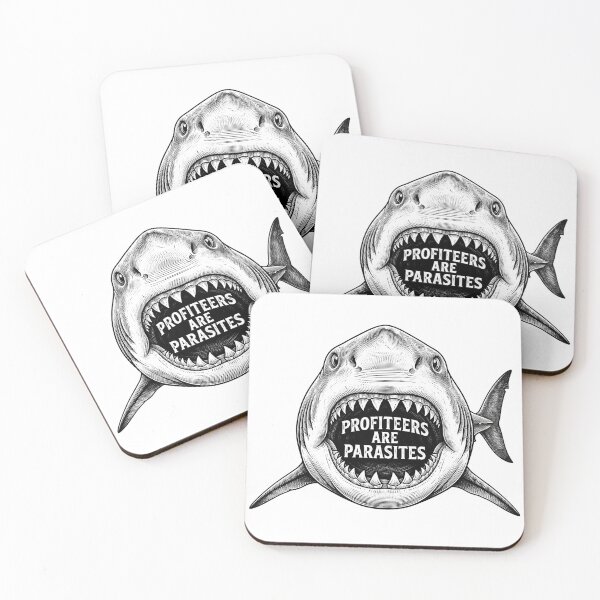 Item preview, Profiteers Are Parasites Shark Engraving designed and sold by Owcomm.