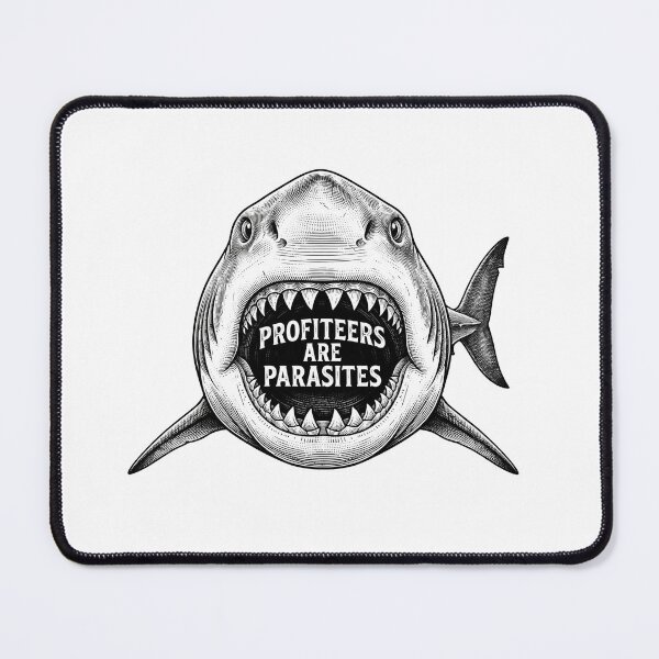 Item preview, Profiteers Are Parasites Shark Engraving designed and sold by Owcomm.