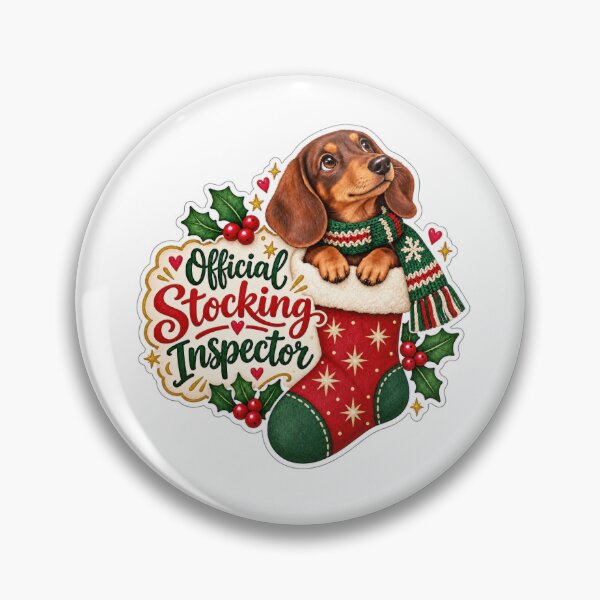 Item preview, Official Stocking Inspector Dachshund Christmas designed and sold by badburropress.