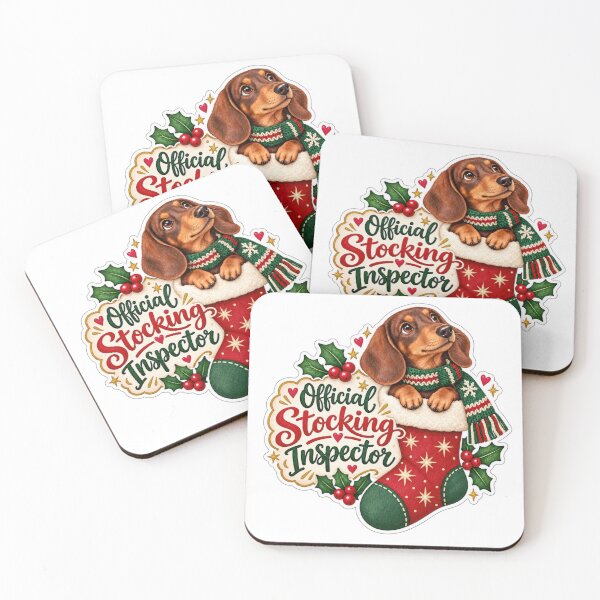 Item preview, Official Stocking Inspector Dachshund Christmas designed and sold by badburropress.