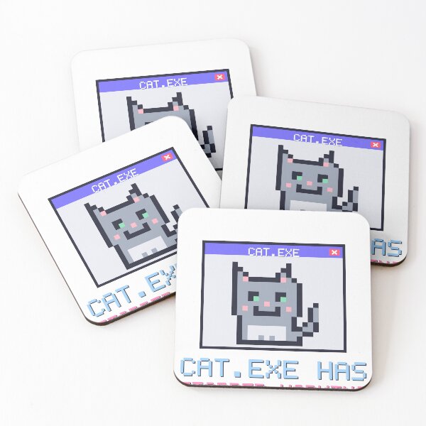 Item preview, Cat.exe Has Stopped Working Pixel Art Funny Cat Programmer designed and sold by Veintos.