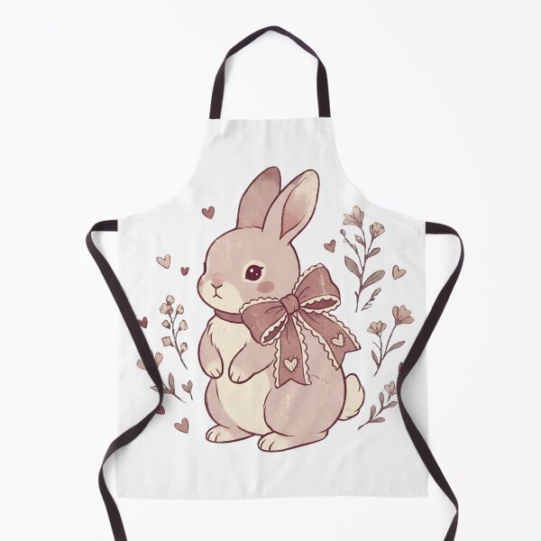 Item preview, Cute Coquette Bunny with Pink Bow Hearts and Florals designed and sold by abdelski.