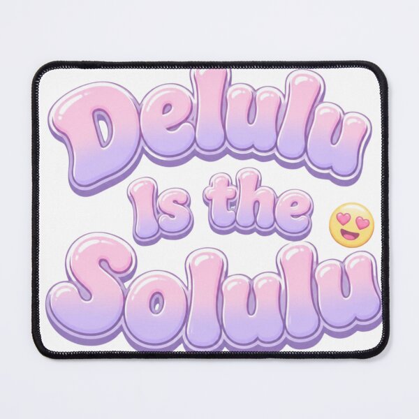 Item preview, Delulu Is the Solulu Funny Pastel Bubble Text designed and sold by The Vault Shop.