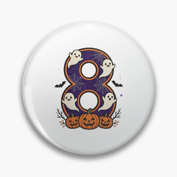Item preview, Halloween Number 8 Ghosts Pumpkins Spooky Design designed and sold by ArtDesignTp.