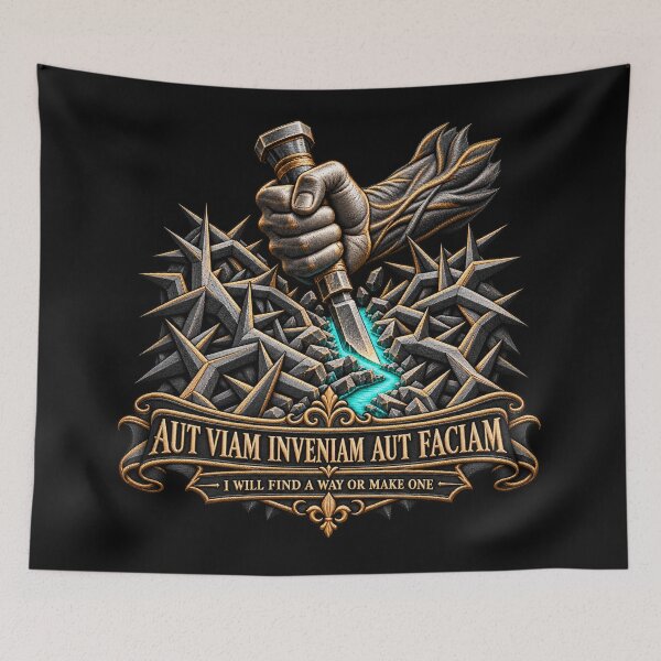 Item preview, Aut Viam Inveniam Aut Faciam Latin Motto – I Will Find a Way or Make One Resilience Art designed and sold by Emoji Emblems.