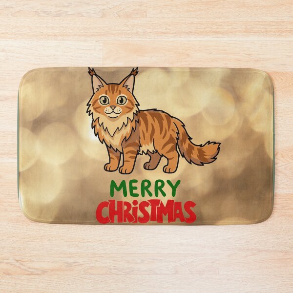 Item preview, Cute Maine Coon Cat Merry Christmas Holiday Art designed and sold by stormk10.