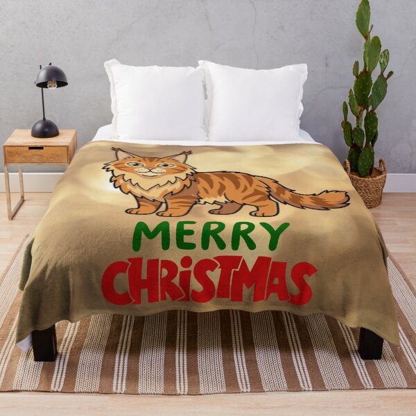 Item preview, Cute Maine Coon Cat Merry Christmas Holiday Art designed and sold by stormk10.