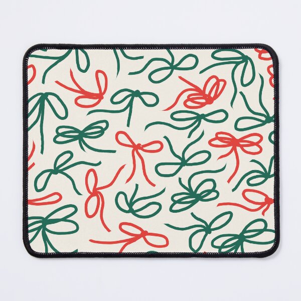Item preview, Ribbon Bows 01 | Pink Green Coral Christmas Bow Pattern on Cream designed and sold by MarleneCanto.