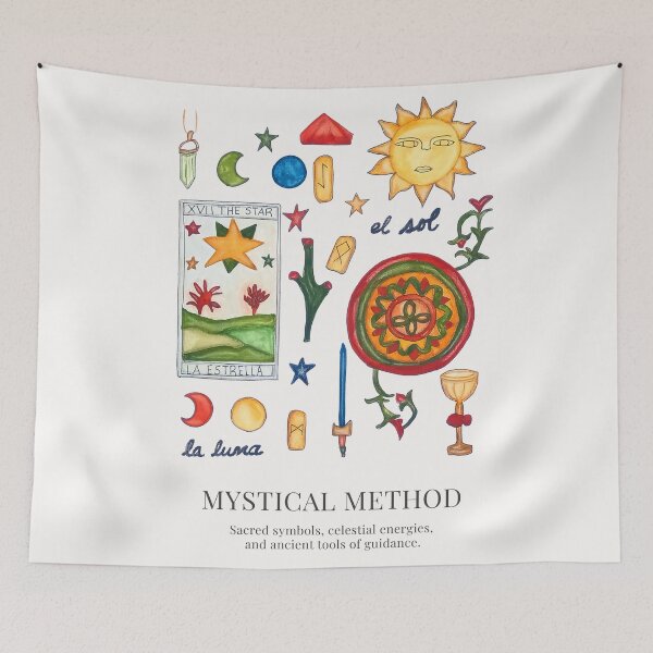 Item preview, Mystical Method Sacred Symbols Tarot Poster designed and sold by ElizabethCoelho.