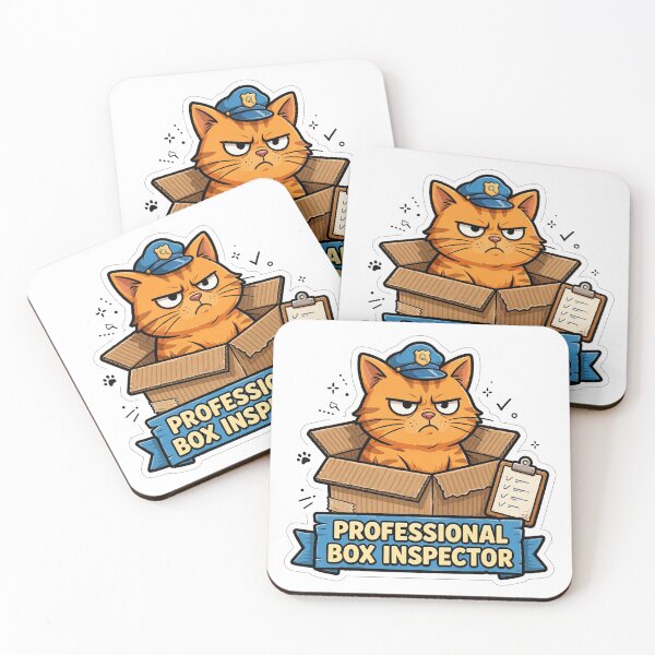 Item preview, professional-box-inspector-funny-grumpy-cat designed and sold by kyoubi100.