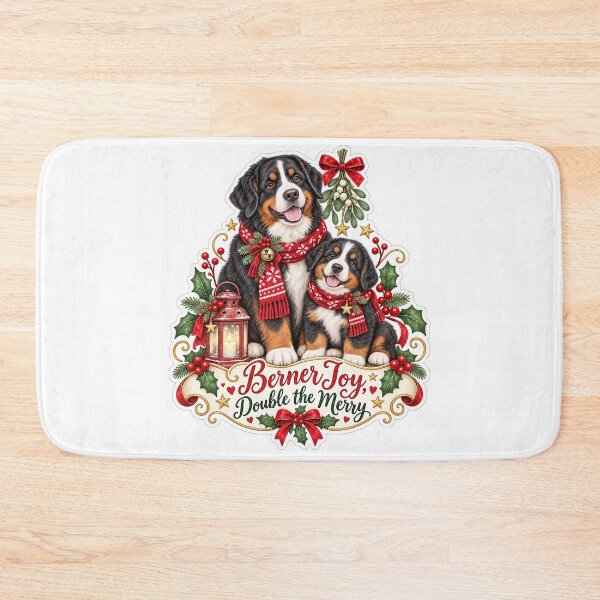 Item preview, Berner Joy Double the Merry Bernese Christmas designed and sold by badburropress.
