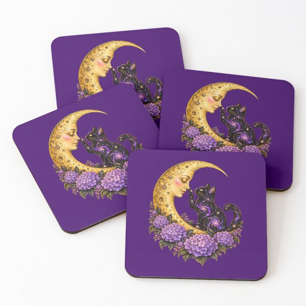 Item preview, Whimsigoth Hydrangea and Celestial Moon Cat designed and sold by scicilysimonee.