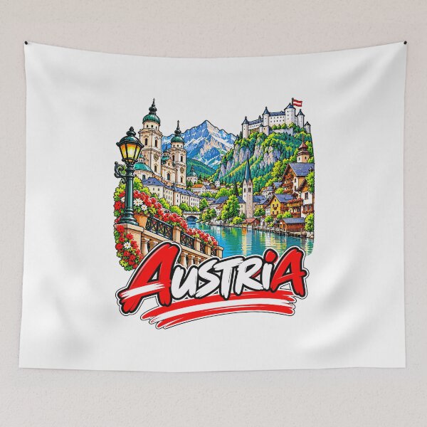Item preview, Austria Illustrated Alpine Travel designed and sold by EdwinkOne.