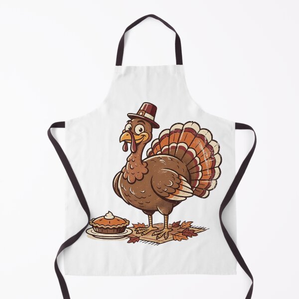 Item preview, Retro Cartoon Thanksgiving Turkey with Pilgrim Hat and Pumpkin Pie designed and sold by abdelski.