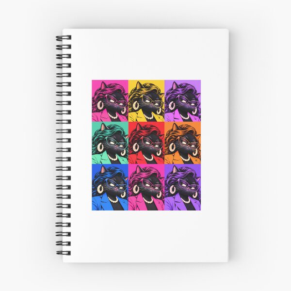 Item preview, Pop Art Side-Eye Cat – Colorful Glam Black Cat Grid designed and sold by InspireHerTribe.