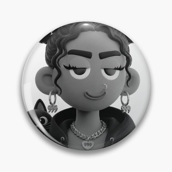 Item preview, Black and White Goth Doll and Cat designed and sold by GorgezBoo.