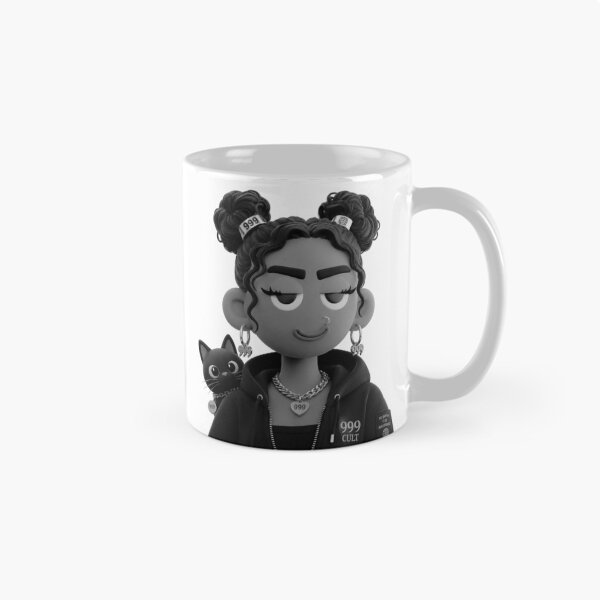 Item preview, Black and White Goth Doll and Cat designed and sold by GorgezBoo.