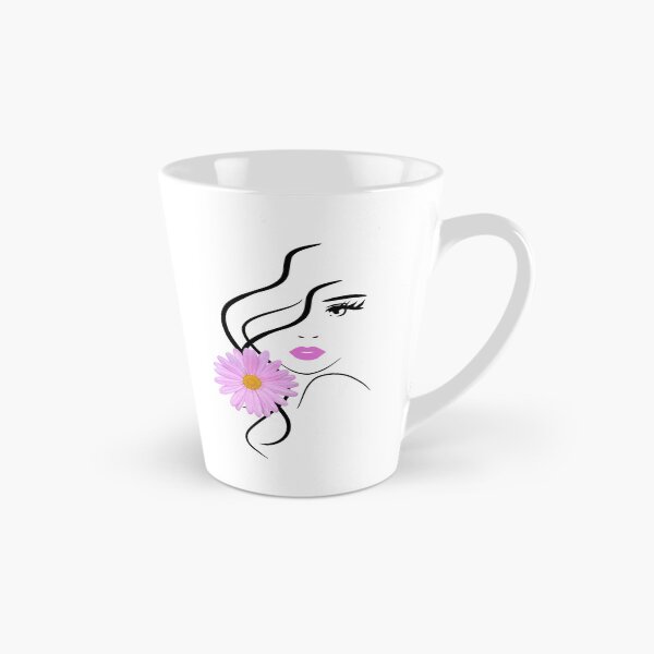 Item preview, Pretty Girl Face Pink Marguerite Flower White Black Shapes Mania designed and sold by Shapes-Mania.