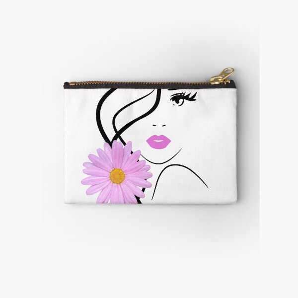 Item preview, Pretty Girl Face Pink Marguerite Flower White Black Shapes Mania designed and sold by Shapes-Mania.