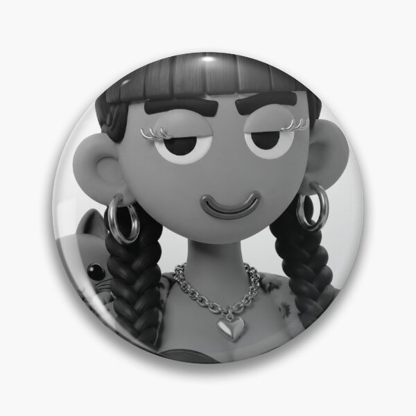 Item preview, Black and White Goth Doll and Cat designed and sold by GorgezBoo.