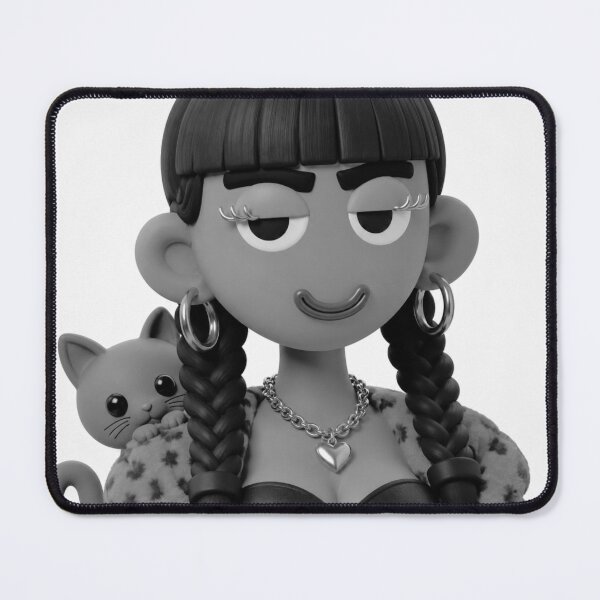 Item preview, Black and White Goth Doll and Cat designed and sold by GorgezBoo.