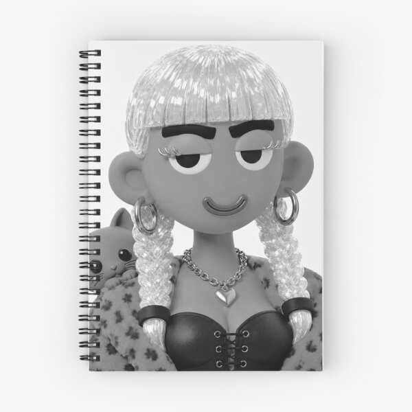 Item preview, Black and White Goth Doll and Cat designed and sold by GorgezBoo.