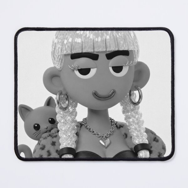 Item preview, Black and White Goth Doll and Cat designed and sold by GorgezBoo.