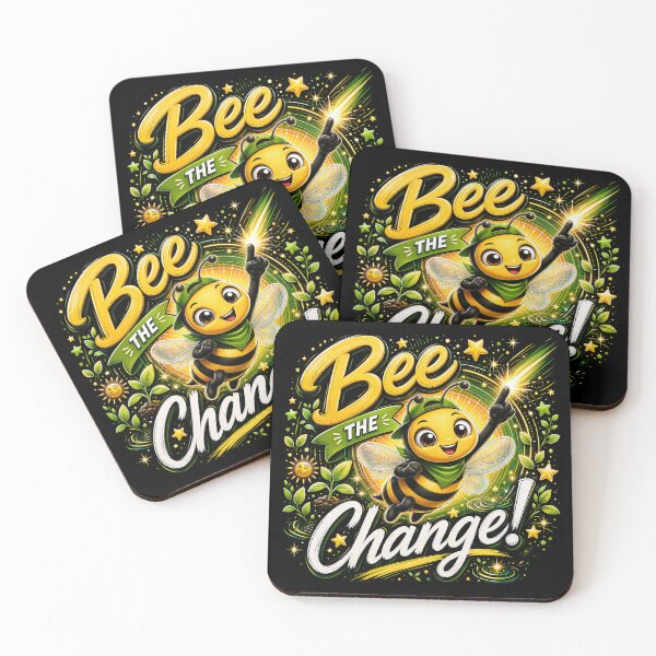 Item preview, Bee The Change - Inspirational Bumble Bee Eco Quote designed and sold by Be Free Effect.