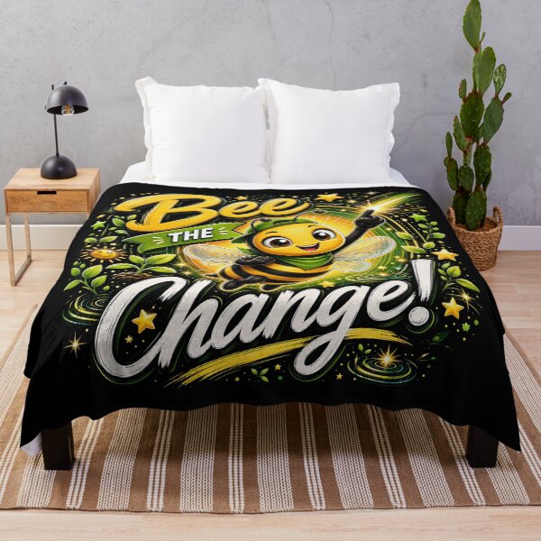 Item preview, Bee The Change - Inspirational Bumble Bee Eco Quote designed and sold by Be Free Effect.