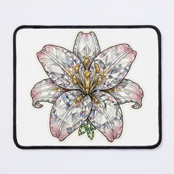 Item preview, White Lily Crystal Sticker - Diamond Blush Flower designed and sold by FineLineBotanical .