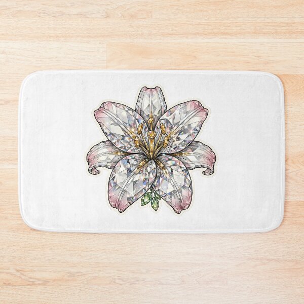 Item preview, White Lily Crystal Sticker - Diamond Blush Flower designed and sold by FineLineBotanical .