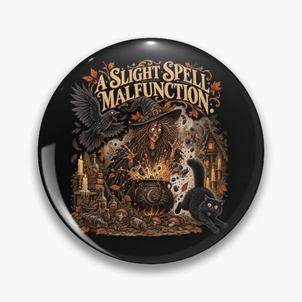 Item preview, A Slight Spell Malfunction – Funny Gothic Witch Design designed and sold by Scarlett-Goods.