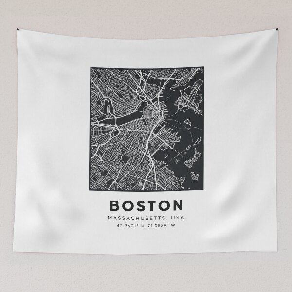 Item preview, Boston Massachusetts City Map Minimalist Street Grid Art designed and sold by Whirx.