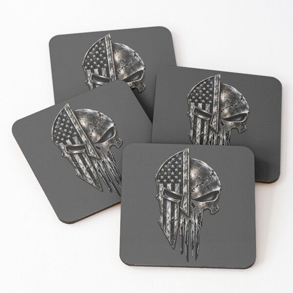 Item preview, Blackout American Spartan Skull – Distressed Tactical Flag Warrior designed and sold by artistwill.