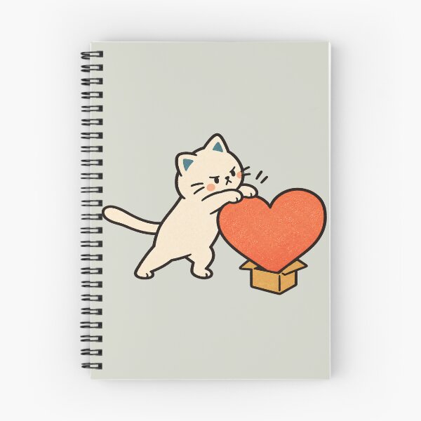 Item preview, Cat Trying to Fit a Giant Heart Into a Tiny Box designed and sold by  MAD's Recreation Studio.