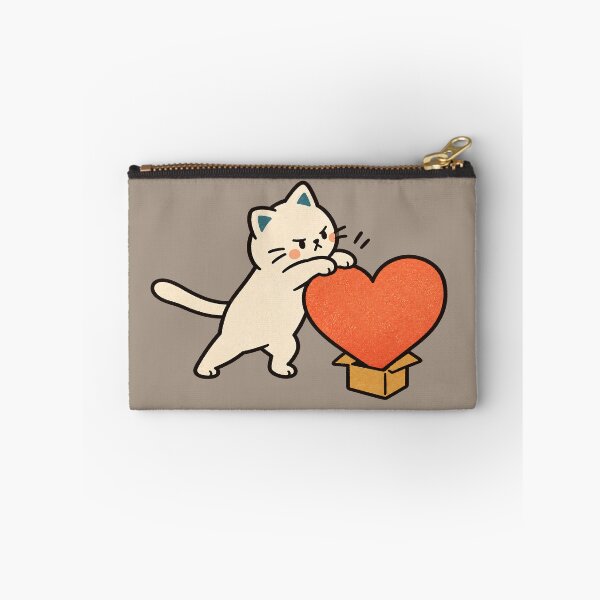 Item preview, Cat Trying to Fit a Giant Heart Into a Tiny Box designed and sold by  MAD's Recreation Studio.