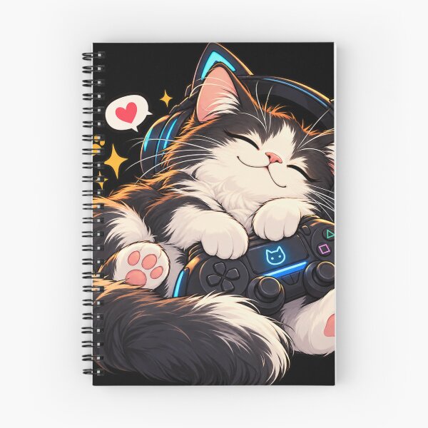 Item preview, Cozy Gamer Cat With Headphones designed and sold by TamagotchiArt.