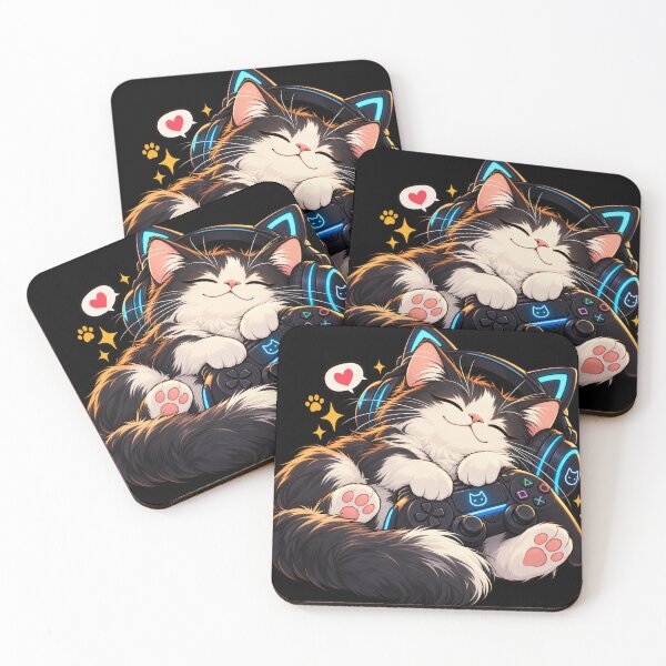 Item preview, Cozy Gamer Cat With Headphones designed and sold by TamagotchiArt.