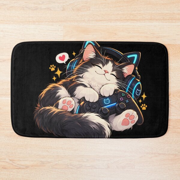 Item preview, Cozy Gamer Cat With Headphones designed and sold by TamagotchiArt.
