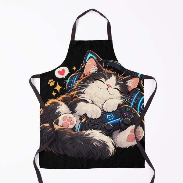 Item preview, Cozy Gamer Cat With Headphones designed and sold by TamagotchiArt.
