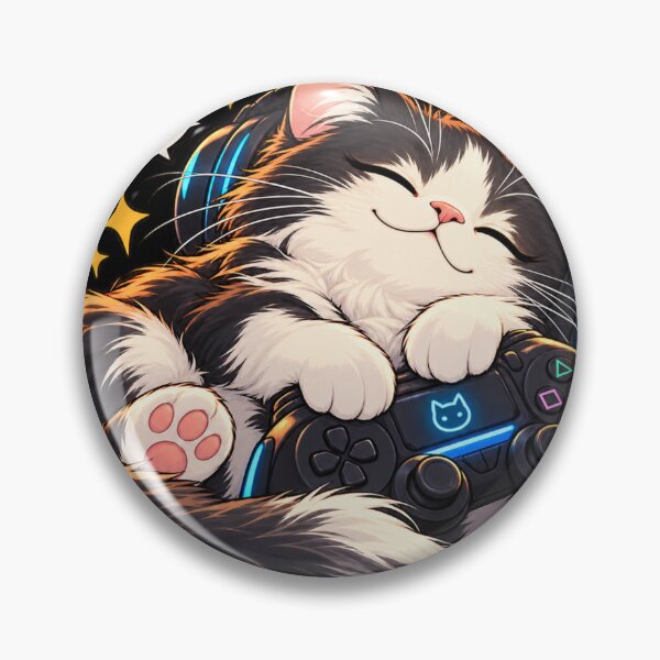 Item preview, Cozy Gamer Cat With Headphones designed and sold by TamagotchiArt.
