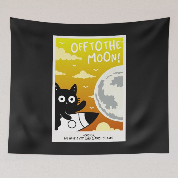 Item preview, Off To The Moon! Adorable Kitten designed and sold by DibujandoPorfa.