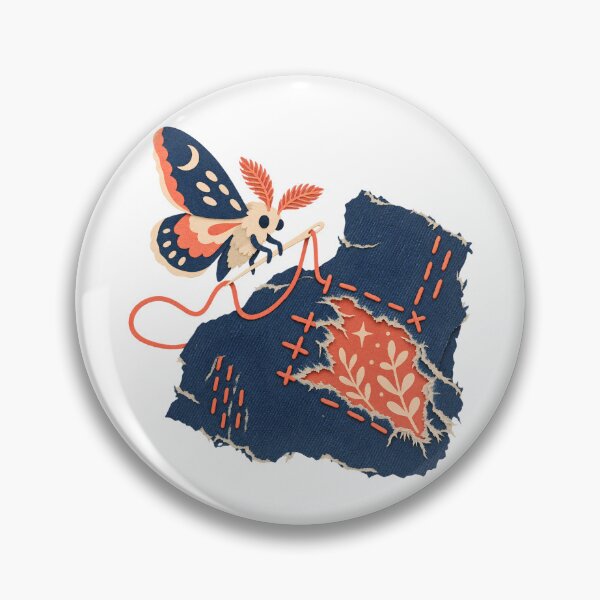 Item preview, Moth Mending Denim Sewing Illustration designed and sold by Winakuart.