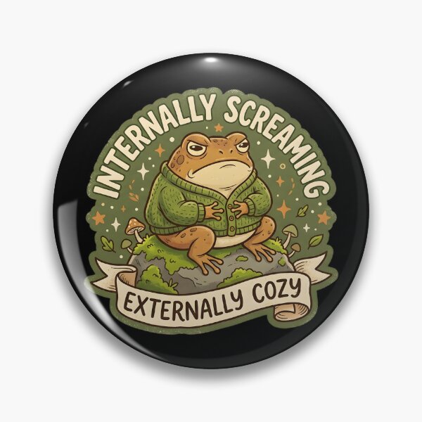 Item preview, Internally Screaming Externally Cozy – Cozy Toad Cardigan Meme Design designed and sold by Fuechse.