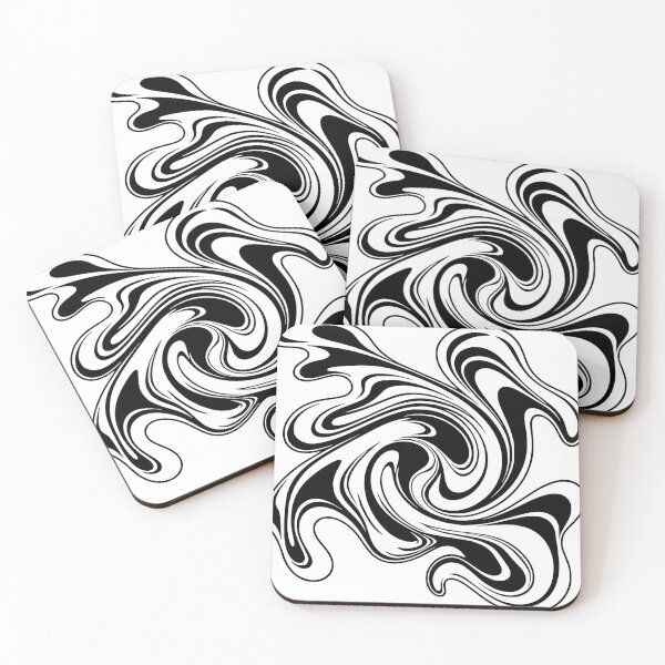 Item preview, Abstract black and white swirl art designed and sold by Pommes im Bett.